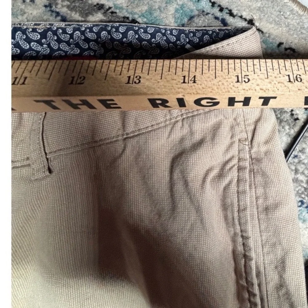 Cremieux Mens 38 Tan Khaki Pants Micro Textured Flat Front Chino Casual‎ Beige